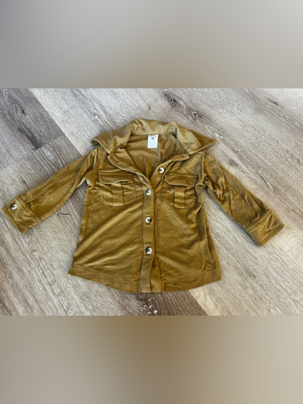 kate quinn Mustard Gold Velour Button-Up Lightweight Top